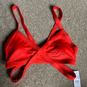 Red swimsuit top